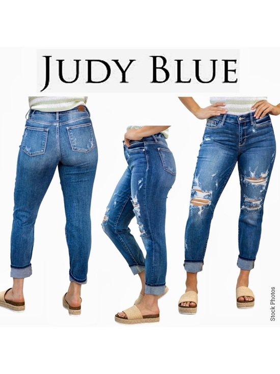 Judy Blue Denim - NWOT Judy Blue Distressed Boyfriend Fit Denim Jeans JB82111 (24W)